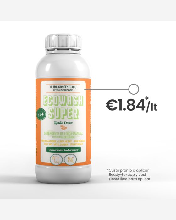 Detergente de loiça 1L – Ecowash Super Limão Cravo